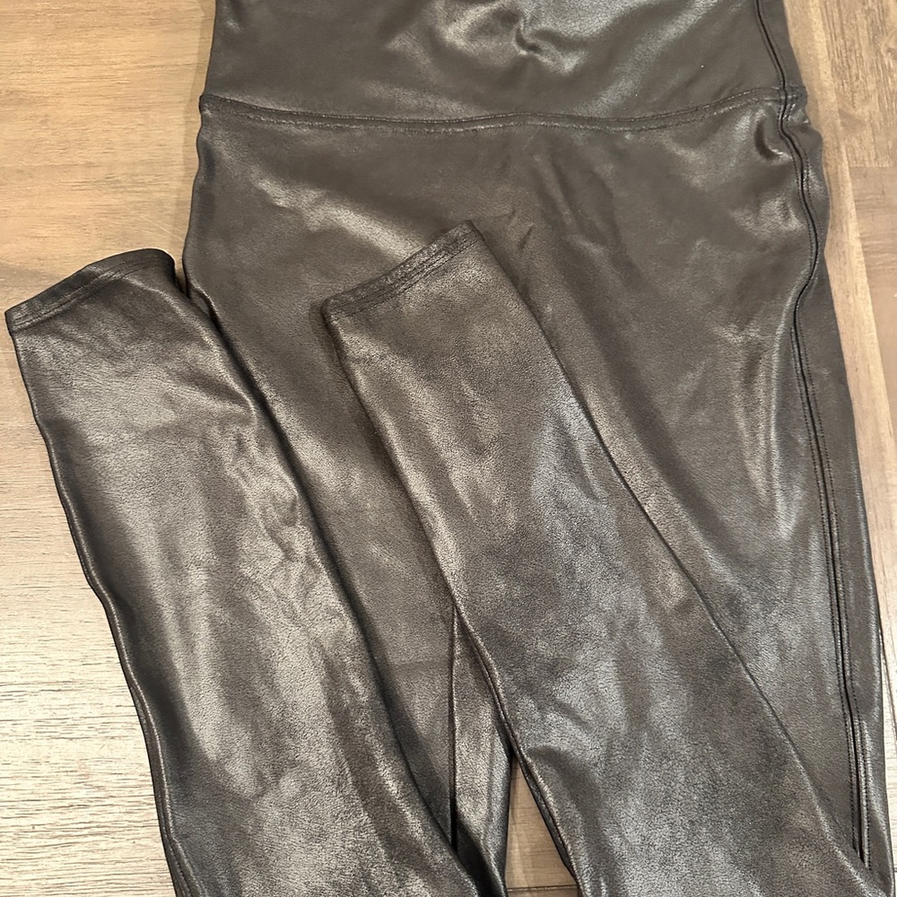 SPANX Faux Leather Black Leggings